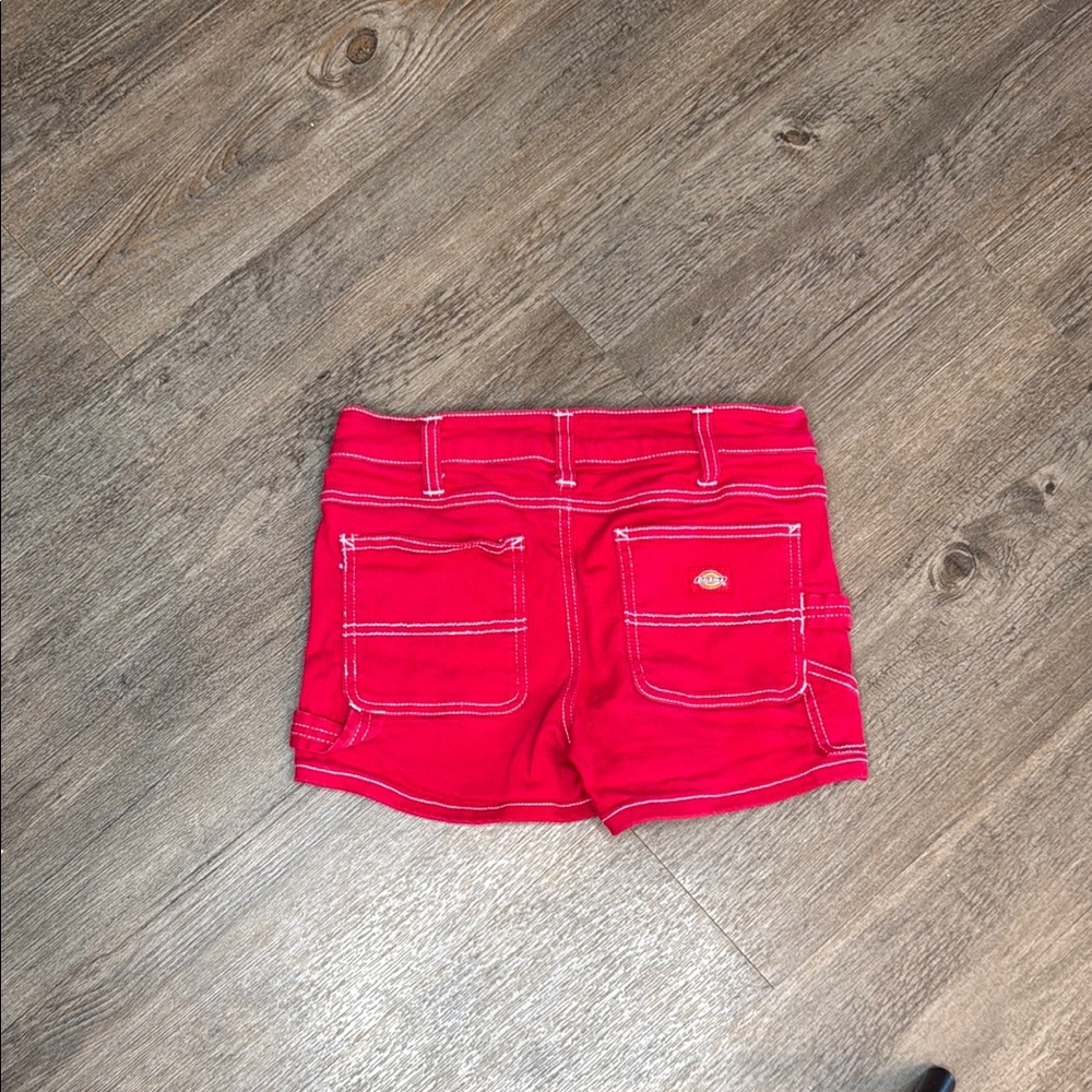 Dickies Vibrant Red Shorts with Contrast Stitching